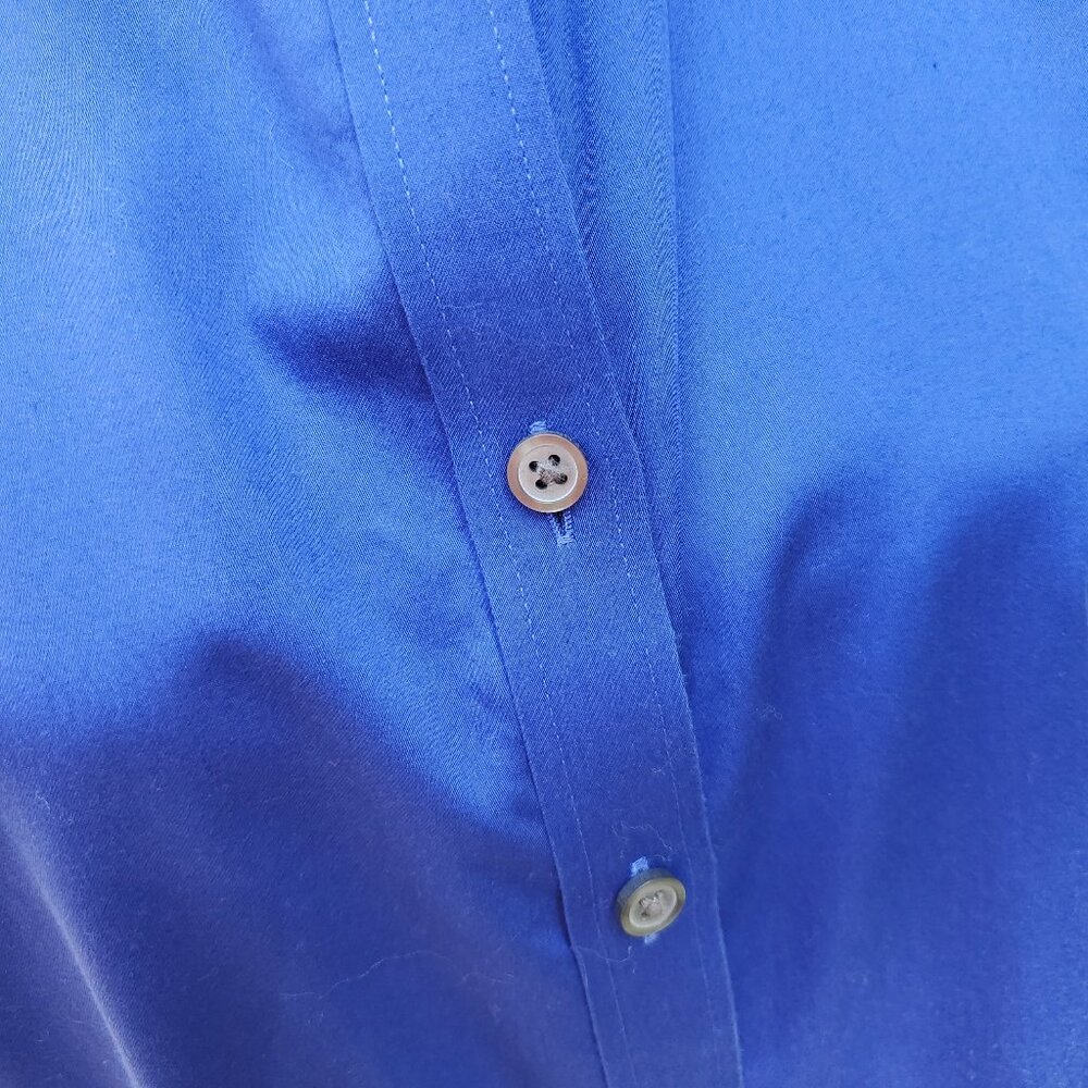 Banana Republic Royal blue Fitted Button Down Shirt Size 14 - Picture 7 of 12